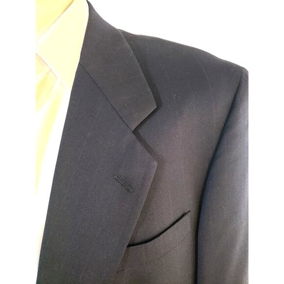 mens sport coat 42R suit jacket 42 r blazer blue Hart Schaffner Marx Trumpeter - Picture 7 of 7
